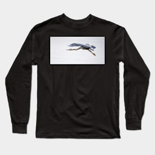 Great Blue Heron on Calm Waters Long Sleeve T-Shirt